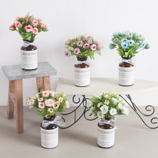 [플라워트리] 석류꽃 조화 화병 썸봉 Aset 22cm (DIY) 5컬러 인테리어 테이블 장식 소품 꾸미기, 1개, 색상:블루A