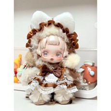 인형옷 드레스 스커트 귀여운인형옷 인형옷세트 아이돌인형 애착인형 꾸미기, 흰갈 아기 고양이 귀 세트