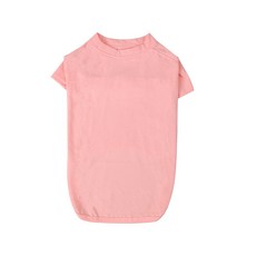 DFMEI 寵物服裝狗狗衣服大中型犬小狗衣服短袖春夏季薄款純棉T恤兩腳衣, 1個, 純色T恤【粉紅】