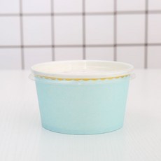 一次性紙碗 燙金加厚 生日派對小吃碗, 紙碗藍色10個+蓋, 1個