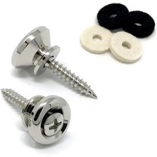 크롬 도금 모던 스타일 기타 스트랩 버튼 어쿠스틱 일렉트릭 베이스에 범용 장착 2개 나사 펠트 와셔 포함 SB80 CHR 2523743, Nickel