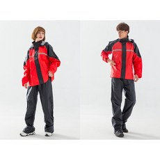 周周生活 晴雨選品館 奧德蒙犀爾德二件式機車雨衣 外送員風雨衣, 紅色,XL(165-170cm)