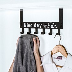 에코벨 도어훅 옷걸이행거 팬더/후크 문걸이 모자 가방 방문, 블랙, 1개
