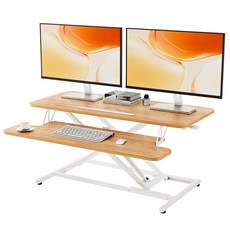 Ergomaker 모션 데스크 에어 리프트 높이조절 테이블 스탠딩 책상 91*40cm, 자연