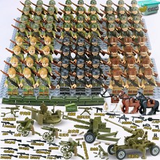 2차세계대전 미니피규어 세트 호환 블럭 중국 미군 독일군 프랑스군 병사 군용블록 퍼즐 조립, 72인 B (디럭스)