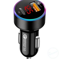 전압표시LED 차량용 QC3.0 시거잭 S2 블랙