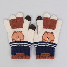 라인프렌즈 피카부 니트장갑 유아동 장갑 여아 남아 겨울 기모장갑 굿즈