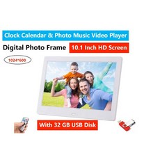 10.1 인치 디지털 사진 영상 액자 액자 HD 화면 지원 영상/비디오/음악/시계/달력 기능 출산선물용, 10.1 인치 디지털 사진 영상 액자, 액자 HD 화면