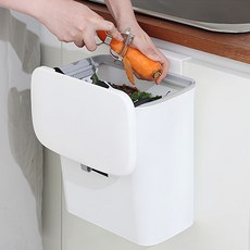 Nature Living 現代日常廚房掛式垃圾桶, 白色, 1個