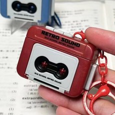 抖音爆款 mini錄音鑰匙圈 迷你磁帶錄音機 放歌揹包掛件 收音機鑰匙扣掛件 小型復古播放機 收音機玩具 留聲機便攜式, 【玫紅i錄音款】-收yin機鑰匙扣