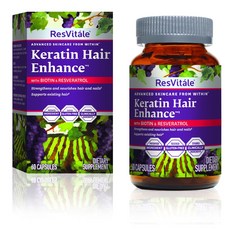 resvitale 生物素&白藜蘆醇膠囊, 60入, 1個