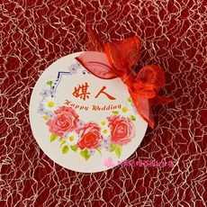 可愛蝴蝶結玫瑰造型禮條 名條 媒人 主婚人 貴賓 收禮人員, 1個