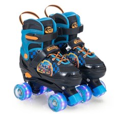 Chicago Skates Glitzy 아동용 롤러 스케이트 몬스터 트럭 - 조절 가능한 여아 남아용 라이트업 휠 내구성 있는 초보자 쿼드 스케이트 프론트 스토퍼 편안함