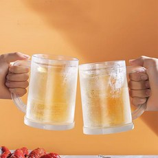 아이스 맥주컵 여름 시원한 DIY 냉장고얼음 맥주잔 홈카페 쥬스 얼음컵, 2개