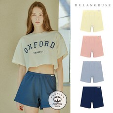 순면 니트 홈웨어 여성 트렁크팬티 4종세트