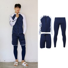 潛水服浮潛服分體防曬水母衣男女長袖泳衣長褲情侶拉鍊服泳裝套裝