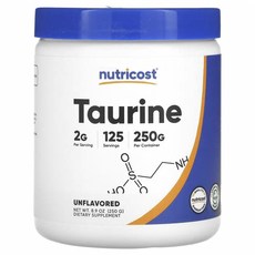 Nutricost 타우린 무맛 250g(8.9oz) NCS-57083, 250g, 1개