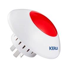 KERUI-무선 실내 방수 사운드 스트로브 플래시 사이렌 110db 알람 레드 조명, 04 US Plug, 04 US Plug