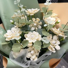 花朵積木 永生花積木 diy手工積木花畢業季茉莉花七夕情人節520禮物送女生男友生日禮物 桌麵擺件 質量保證, 1個, 茉莉花,一支兩花