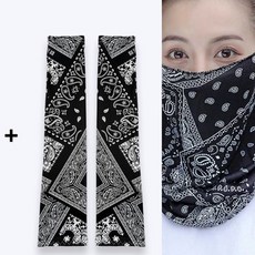 冰絲脖套防曬面罩 遮臉遮陽護頸 騎行圍脖 全臉面紗, 1個, 【防曬+清涼】好心情一整天,YG款黑麪罩一個