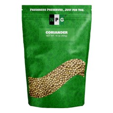 NPG 고수풀 씨앗 473.2ml(16온스) 요리 및 시즈닝용 통 고수 씨앗 인도 중동 요리를 위한 향신료 신선한 시트러스 아로마 견과류 맛 GMO 프리 글루텐 프리, 1, 454g