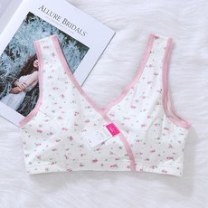 DFMEI 交叉式哺乳內衣睡覺可穿坐月子餵奶孕婦背心式前開扣純棉夏季薄款