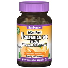 Bluebonnet Vegetarian SOD哈密瓜萃取植物膠囊 250IU, 60顆, 1罐