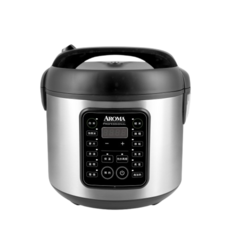 美國 AROMA 10人份多功能享煮鍋微電腦電子鍋 ARC-5200SB，一鍋多用，輕鬆烹煮米飯、粥品、湯品，滿足全家人的味蕾, 亮銀機身, ARC-5200SB