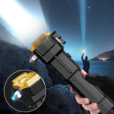 Eclairex (야외필수) 초강력 led 손전등 충전식 후레쉬 다용도 망치 모양 캠핑 랜턴, 블랙골드, 1개