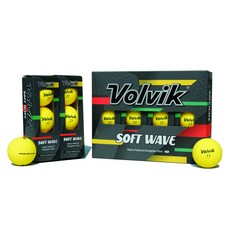 볼빅 비비드 소프트웨이브 골프공 3피스 12p, 옐로우, 3개