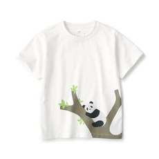 [무인양품] 키즈 동물 프린트 크루넥 반소매 반팔 티셔츠 CB1O2A5S 476657