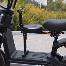 전기자전거 보조안장 앞 쿠션 로드 커버 어린이, 20cm-빨간색+접이식난간, 1개