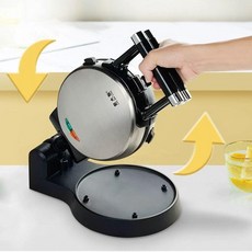 벨기에 와플메이커 기계 두꺼운 와플제조기 홈카페 크로플메이커 회전형, 쥐 모양 캐릭터 + 에그 와플