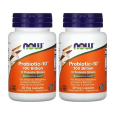 [1+1] Now Foods 나우푸드 프로바이오틱-10 1000억 유산균 30정 프로바이오틱스 락토바실러스 비피도박테리움 베지캡슐 2개, 1개
