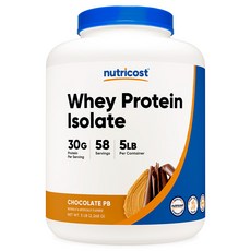 뉴트리코스트 WPI 웨이프로틴 아이솔레이트 맛있는 단백질 보충제 2268g 초콜릿 피넛 버터맛 1개, 2.268kg