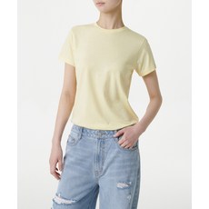 매장정품 무신사스탠다드우먼 MUSINSA STANDARD WOMAN 우먼즈 모달 블렌드 베이식 크루 넥 티셔츠 [레몬] MWDTS5Z01-LN 542156