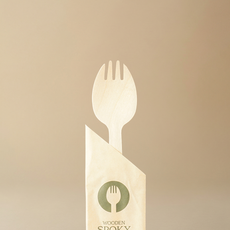 지구사랑 카페용품 개별포장 일회용 스포키 나무스포키 165mm 100개입, 1개