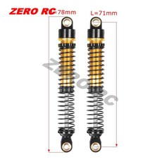 53mm 59mm 65mm 71mm 77mm 금속 스레드 충격 흡수 장치 오일 댐퍼 1/12 미니 크롤러 MN WPL Rc 자동차 1/18 TRX4M Bronco FMS, 71mm BK 2PC
