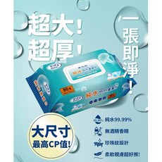 易立潔 純水 99.9% 濕紙巾 無酒精香精, 1箱, 12個裝, 3g
