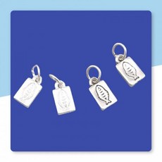 비즈톡 [SVP-26-09]순은펜던트 실버925 사각물고기 고리형 5.5x10mm+O링 물고기펜던트