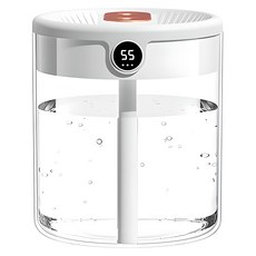 808STORE 靜音超音波簡易全機清洗雙噴霧口情境燈大容量加濕器, 白色, 808-QUH300