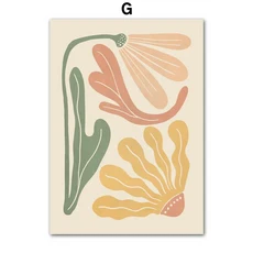 Abstract Flower Market Peony Daisy Leaves Wall Art Canvas Painting Vintage Posters And Prints Pictur, 06 50X70 cm No Framed, 01 G