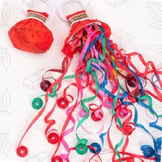 무화약 던지는 축포 결혼식 파티 행사용품 컬러풀 리본 스트리머 손목착용 던지기, 1개, 상세페이지 참조