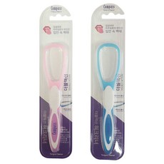 콤파스 더블액션 혀크리너 혀클리너 백태 치주질환 입냄새제거 구강청결, 파랑, 1개