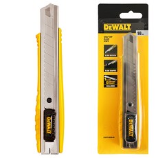 디월트공식대리점 18mm 두꺼운 스냅오프 커터칼 공업용 사무용 대형 컷터 칼 DWHT10038, 1개
