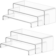 대형 아크릴 10개 향수 디저트 스탠드 직사각형 튼튼한 라이저 7인치 디스플레이 9인치, 6Pcs