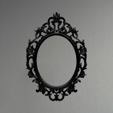 ins 레트로 매칭 웨딩소품 사진 그림 프레임 웨딩사진 웨딩 유럽 장식 신부 벽 타원형 조각 백조 제품 거울프레임 소품, 4. 빈 프레임: 검정색