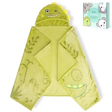HECCEI HoodieHug 타월 프리미엄 코랄 플리스 목욕 대형 사이즈 - 의 편안함 뛰어난 흡수력 신생아 유아 위한 훌륭한 선물공룡 [호환], 공룡, 1