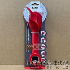 Kuhn Rikon 多功能雙頭側開滾輪式開罐器 開瓶器 開瓶 開罐, 紅色, 1個
