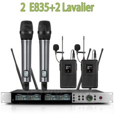 무선 마이크 전금속 채널 전문가용 다이나믹 파티 카라오케 교회 무대용, 2 e835 2 Lavalier, 2) 2 e835 2 Lavalier, 1개